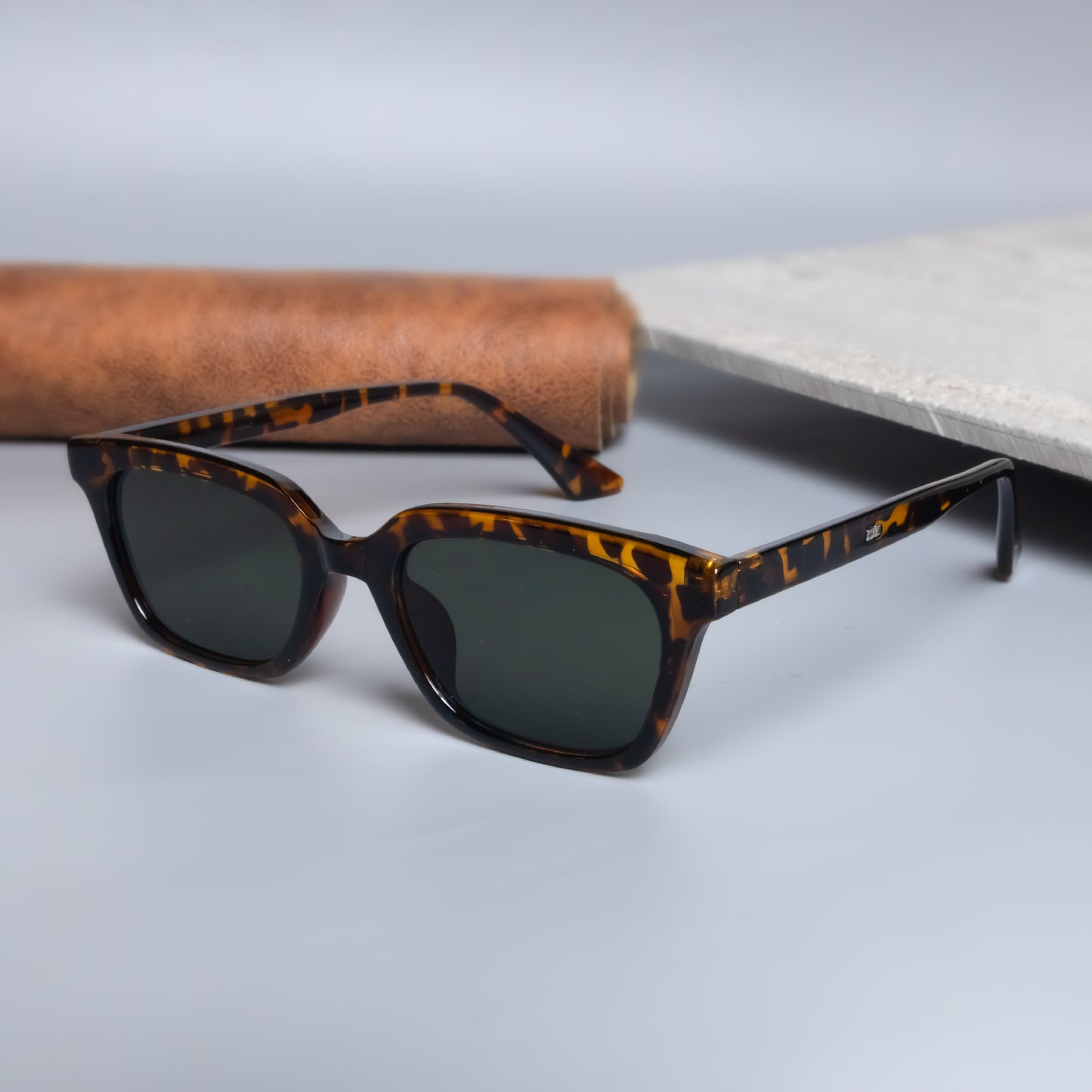 Marco Tortoise Green Rectangle Sunglasses