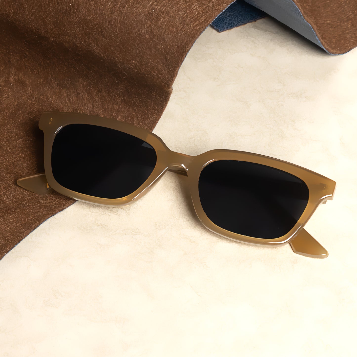 Marco Brown Black Rectangle Sunglasses