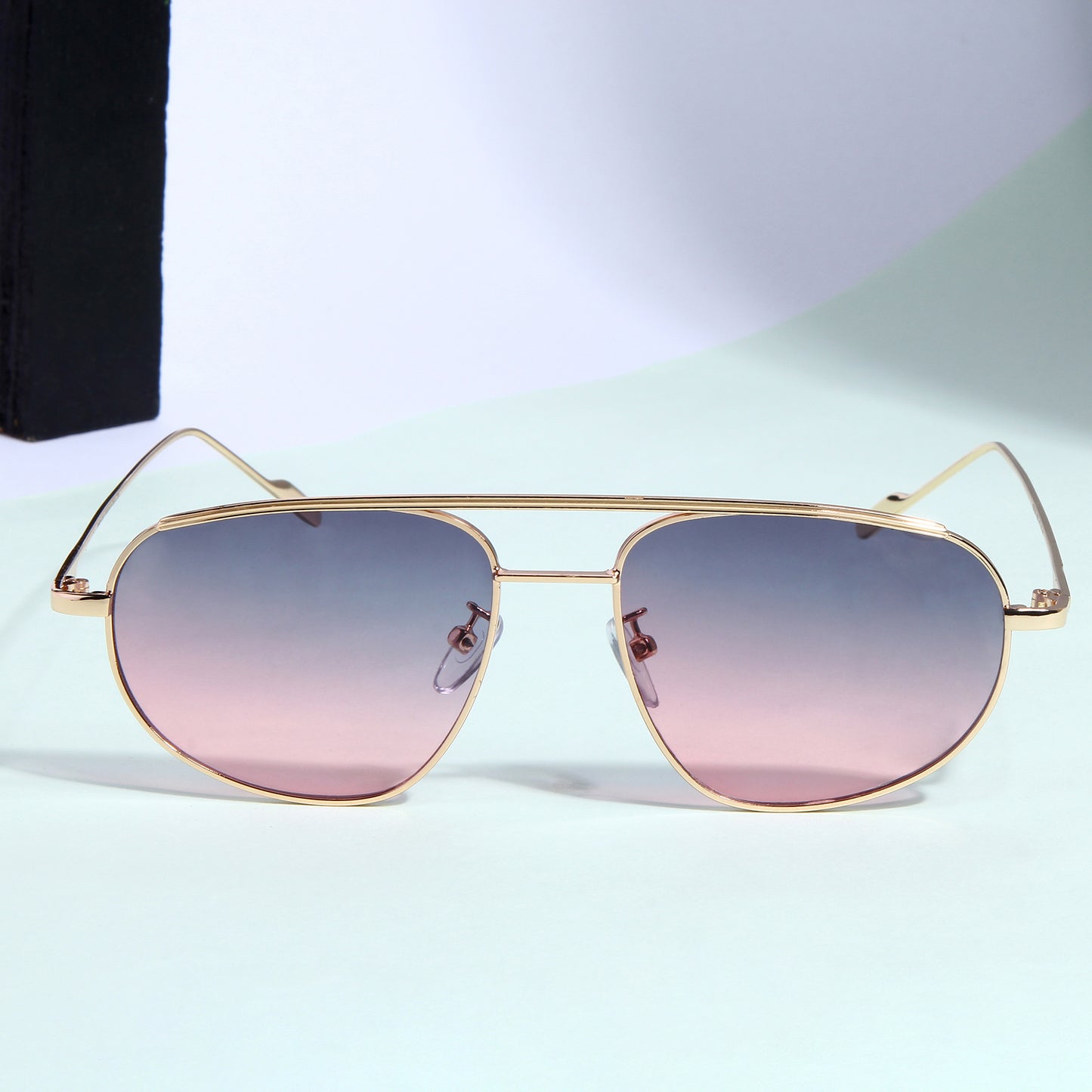 Opal. Gold Pink Gradient Pilot Sunglasses
