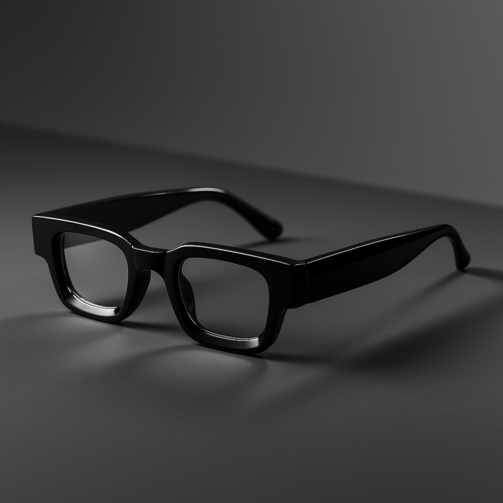 Vintage V1 Black Clear Square Sunglasses