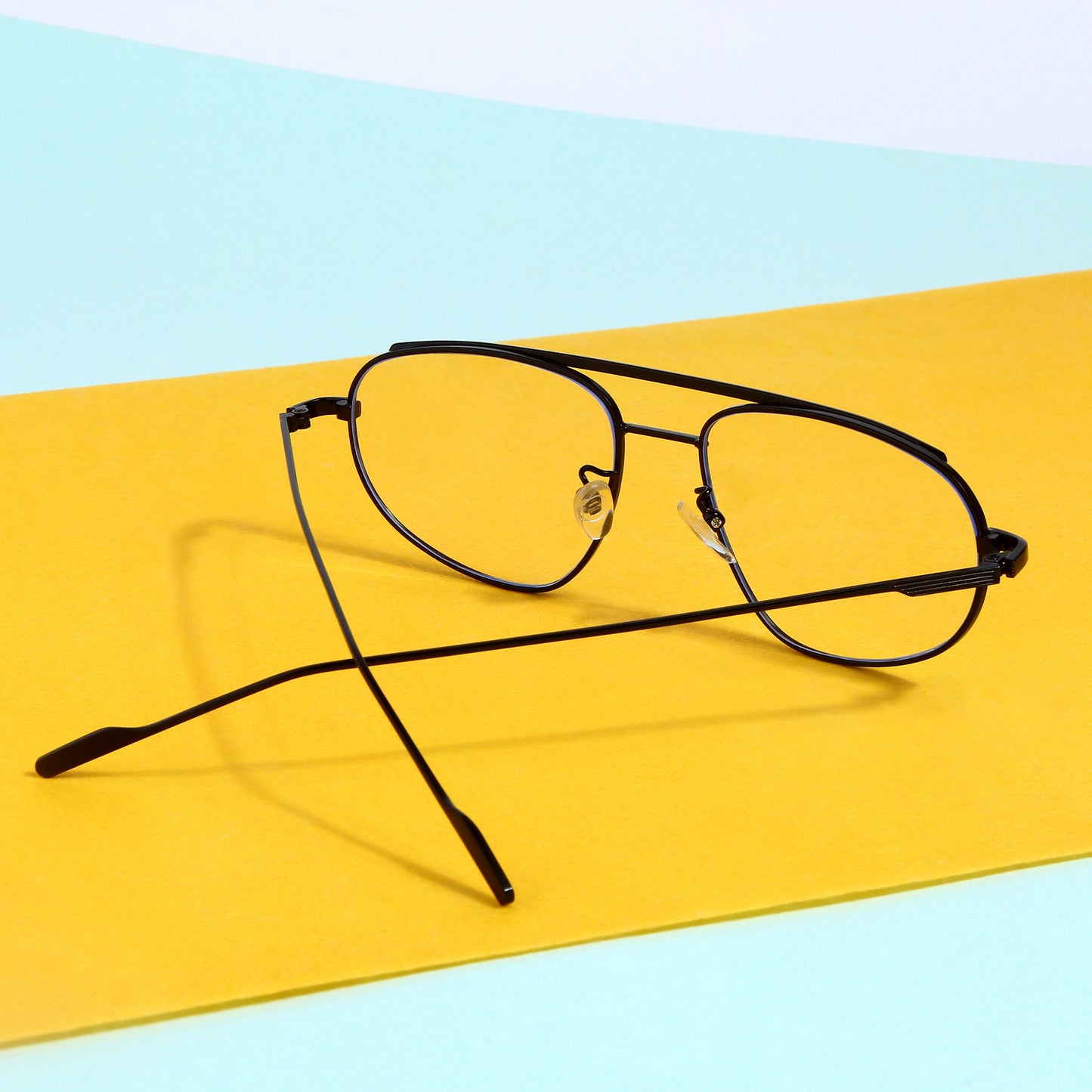 Black Clear Pilot Sunglasses
