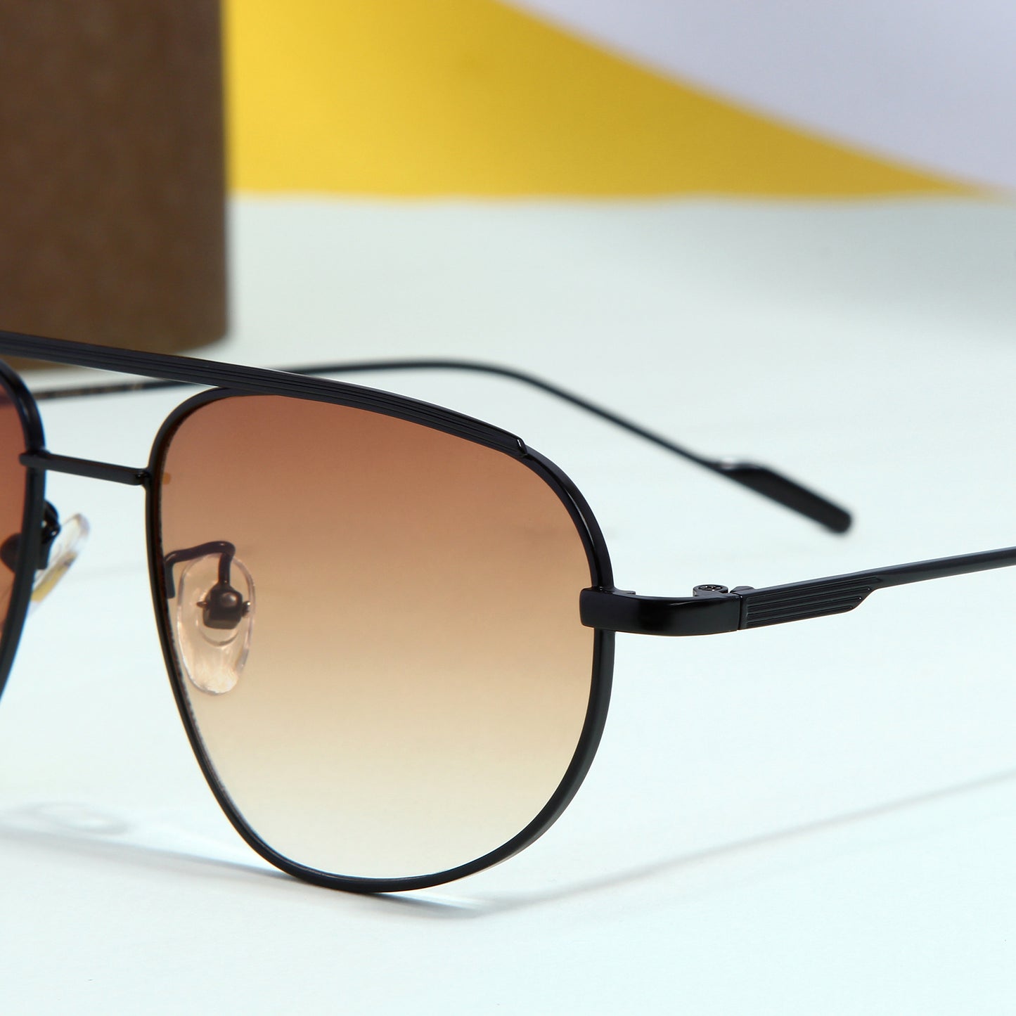 Black Brown Gradient Pilot Sunglasses