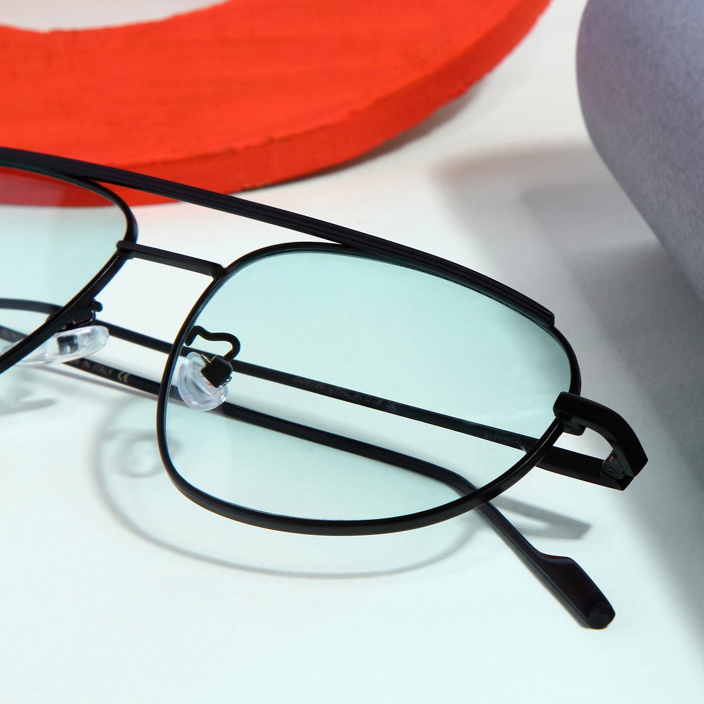 Black Green Gradient Pilot Sunglasses