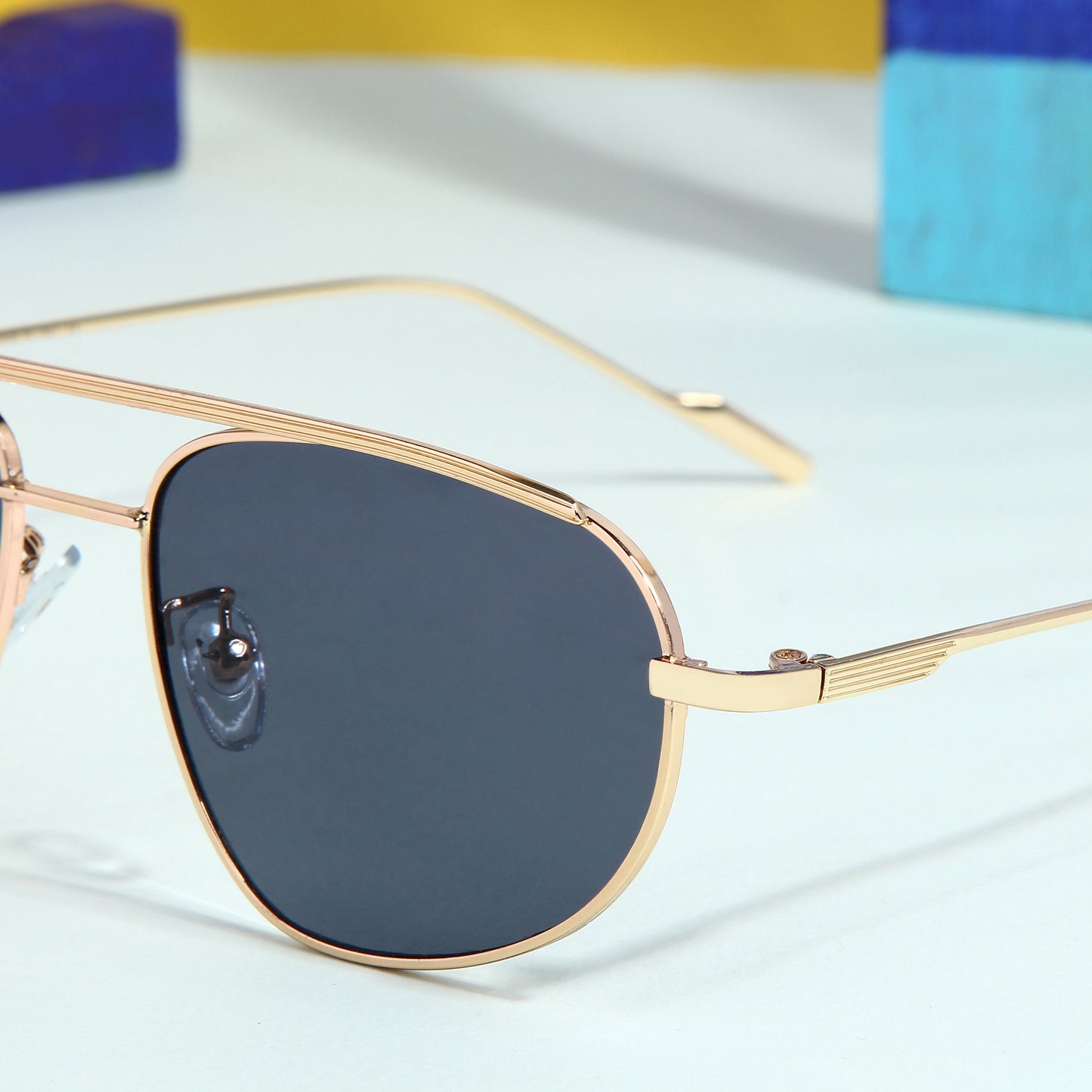 Gold Black Pilot Sunglasses