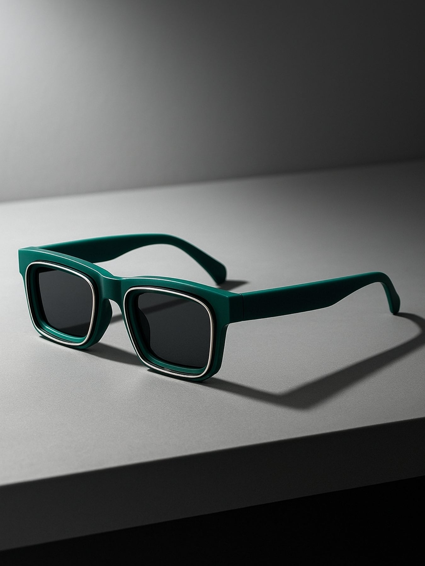 Rogue Green Black Square Sunglasses