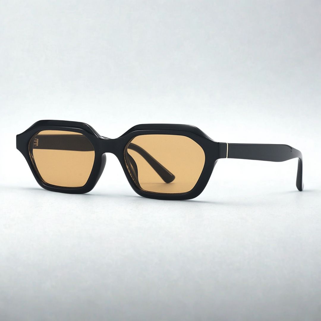 Stellan Black Brown Retro Square Sunglasses