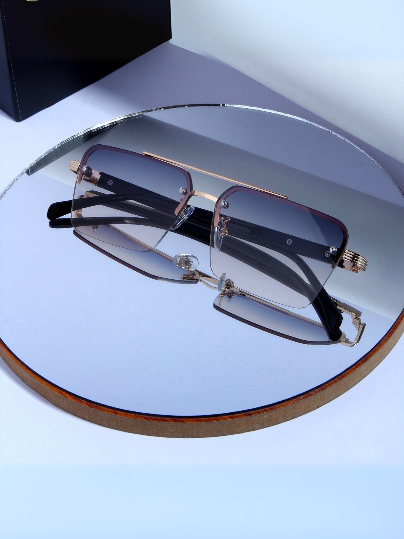 GG2349 Black Peach Gradient Rectangle Sunglasses