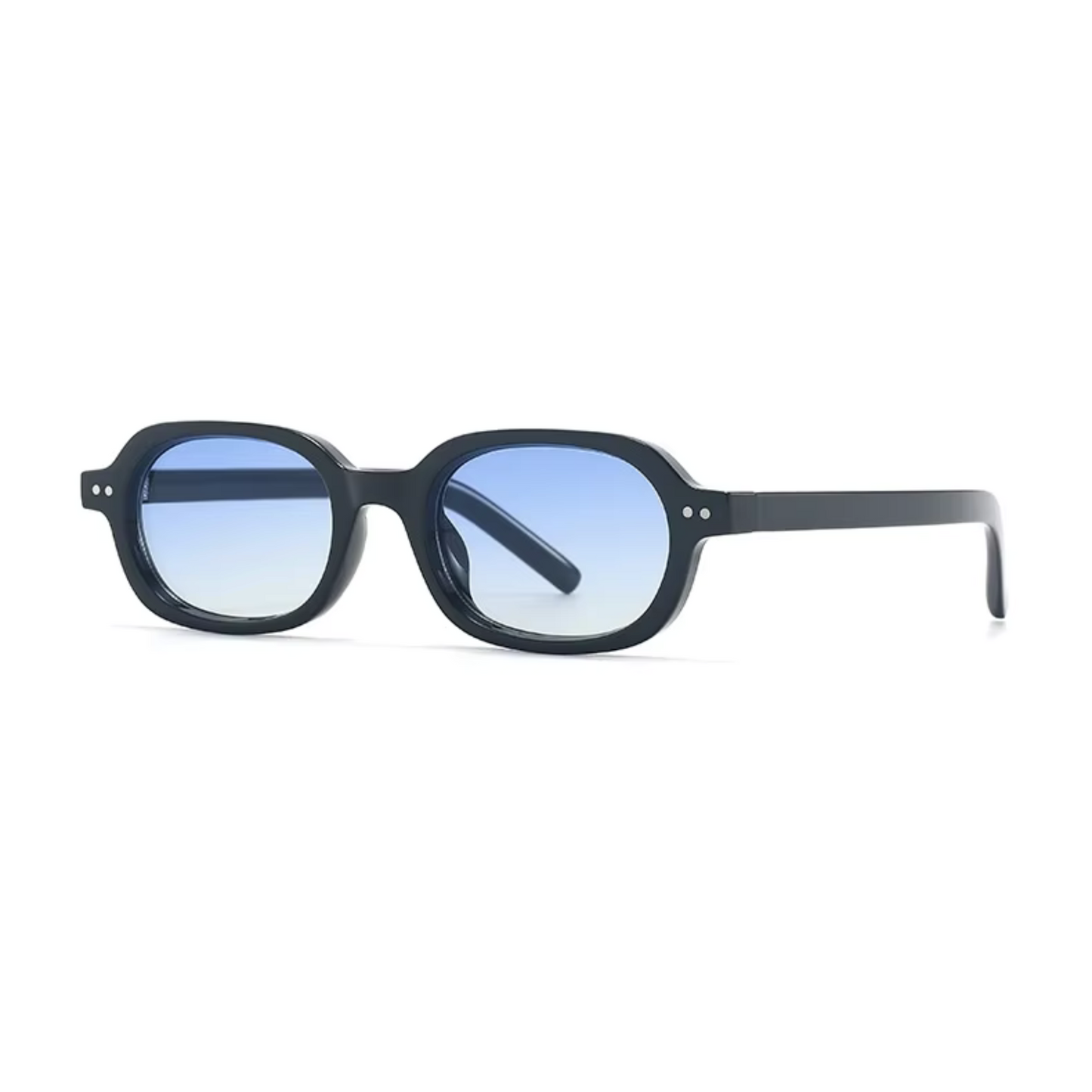 Korean V2 Black Blue Gradient Rectangle Sunglasses