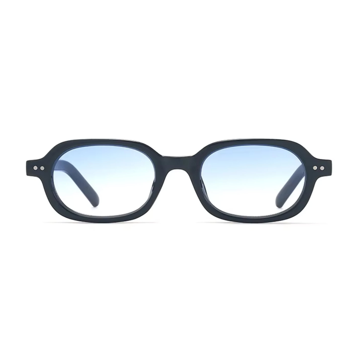 Korean V2 Black Blue Gradient Rectangle Sunglasses