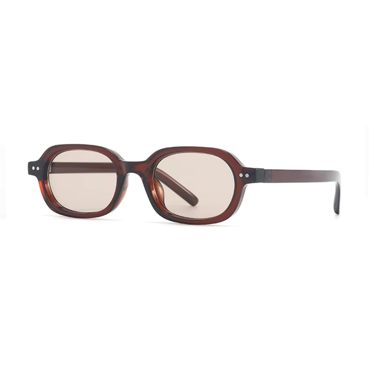 Korean V2 Full Brown Rectangle Sunglasses