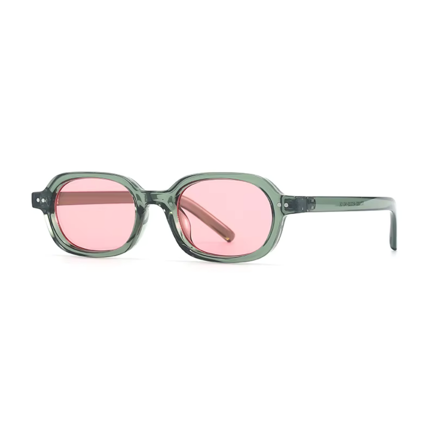Korean V2 Green Pink Rectangle Sunglasses