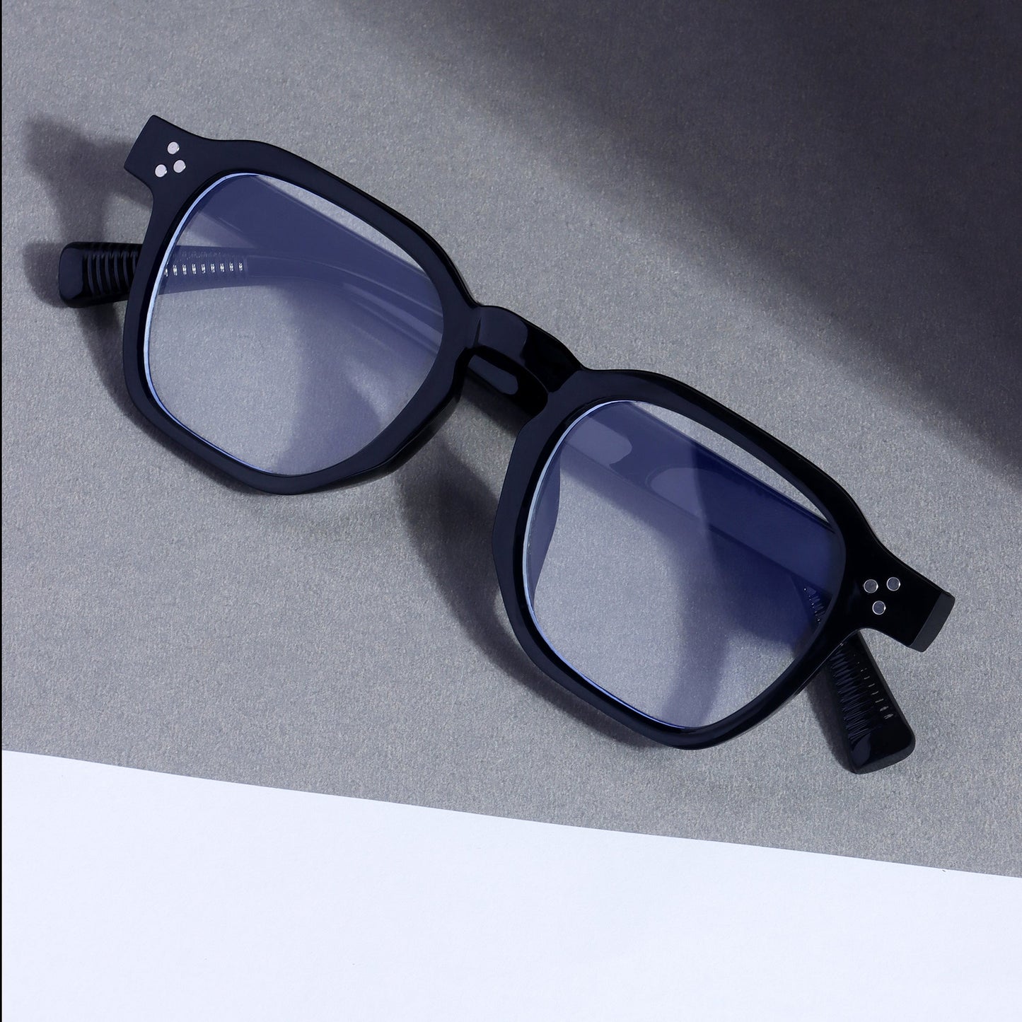 J-Bond Black Clear Square Sunglasses