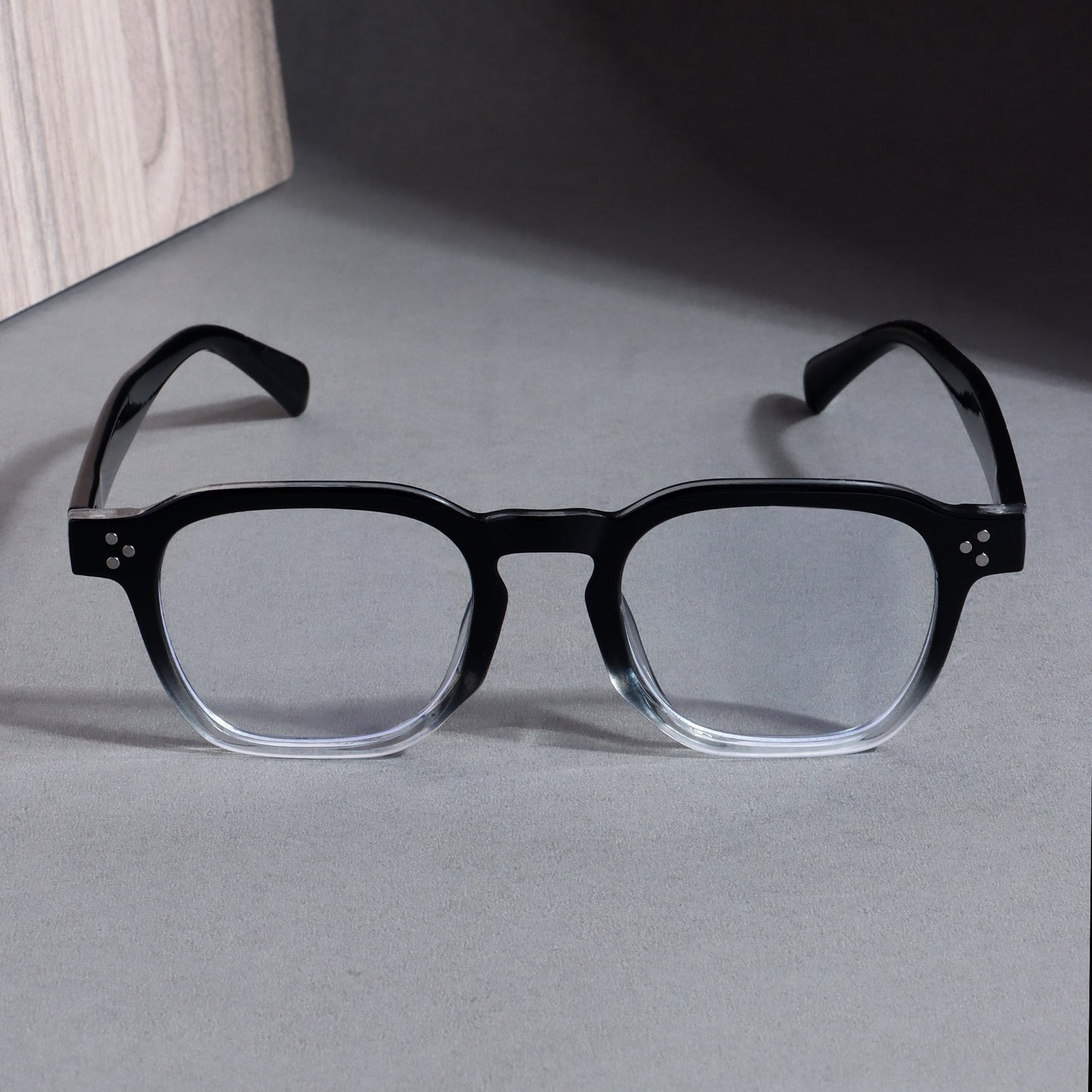 J-Bond Black Tr. Clear Square Sunglasses