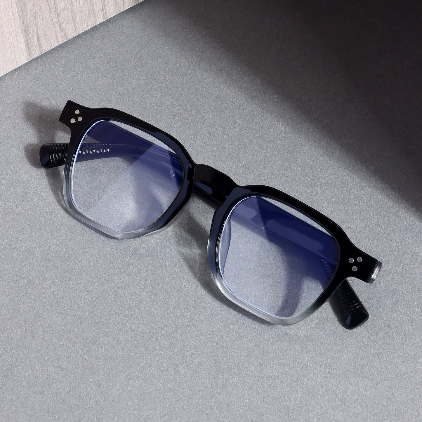J-Bond Black Tr. Clear Square Sunglasses