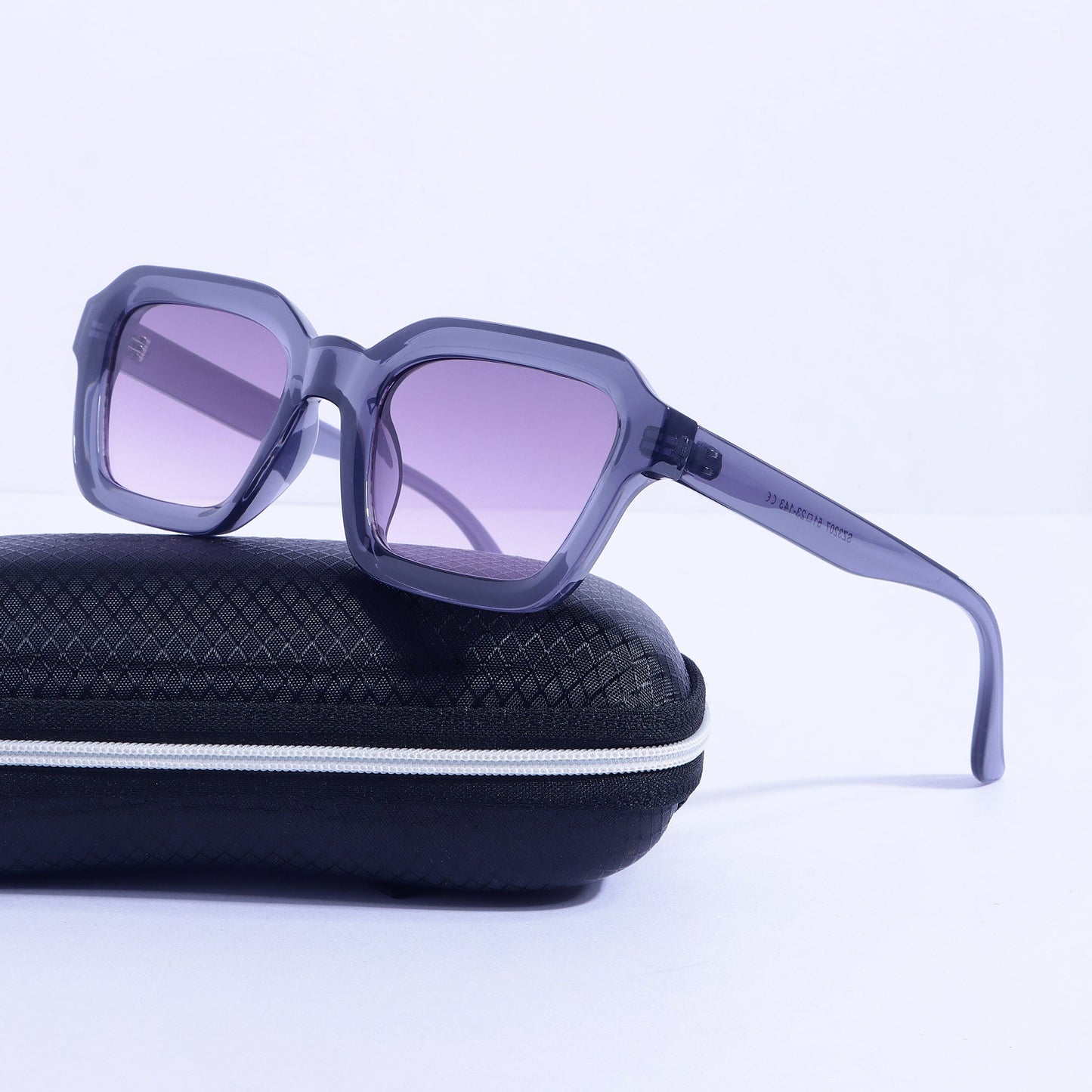 Hunter Grey Purple Gradient Square Sunglasses