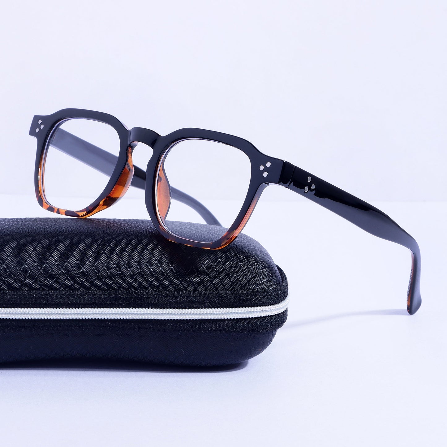 J-Bond Black Tortoise Clear Square Sunglasses