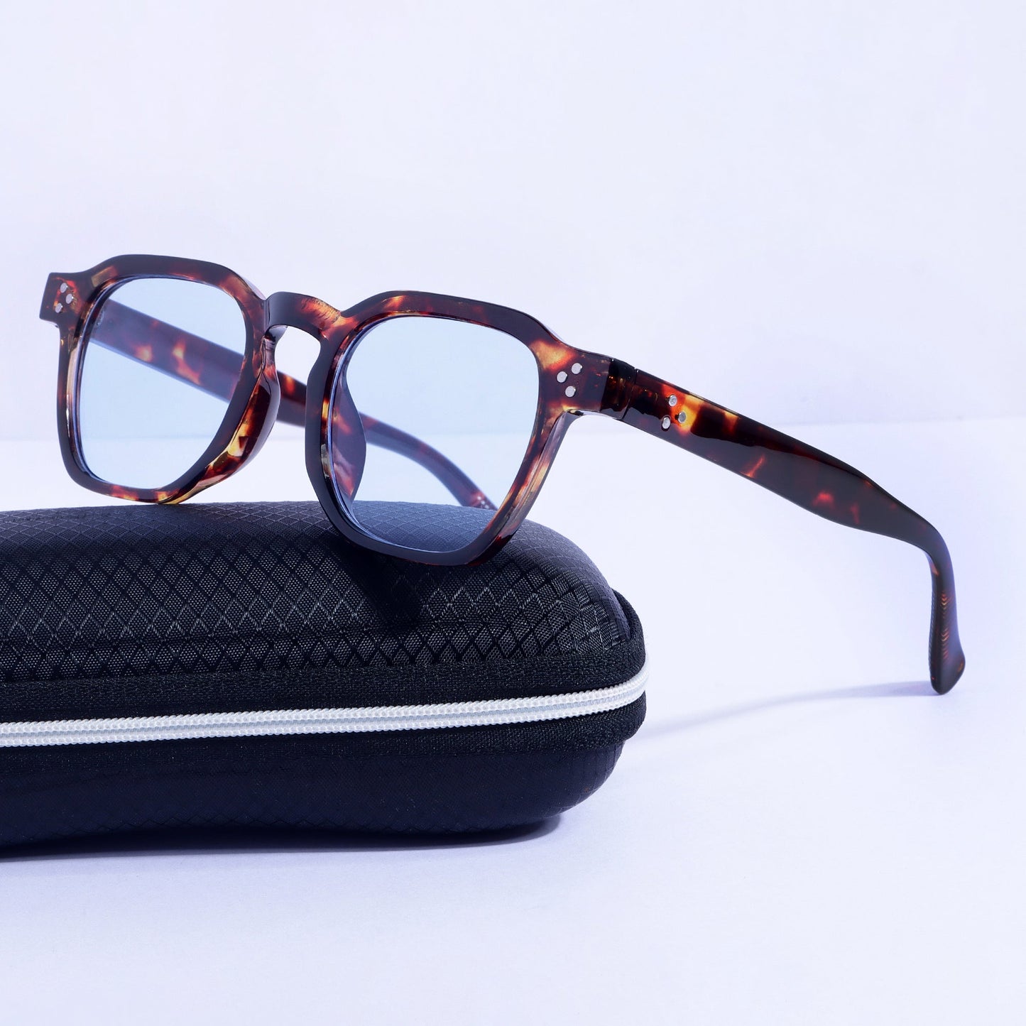 J-Bond Tortoise Brown Blue Square Sunglasses