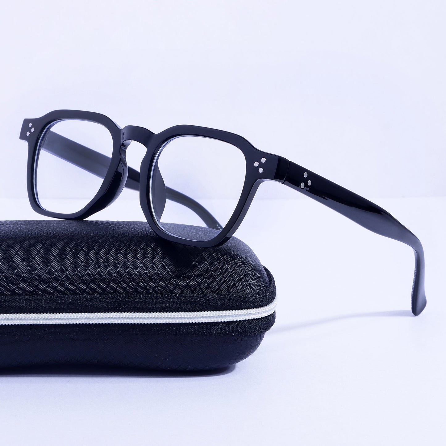 J-Bond Black Clear Square Sunglasses