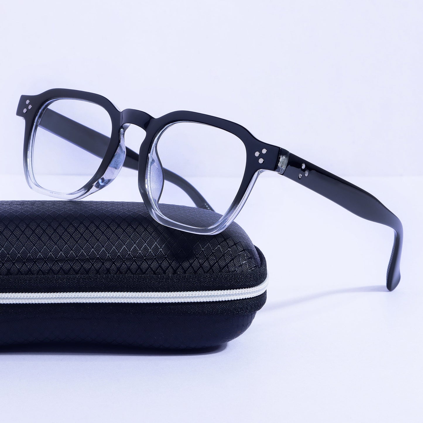 J-Bond Black Tr. Clear Square Sunglasses