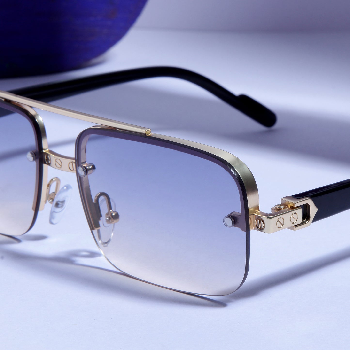 GG2317 Black Peach Gradient Rectangle Sunglasses