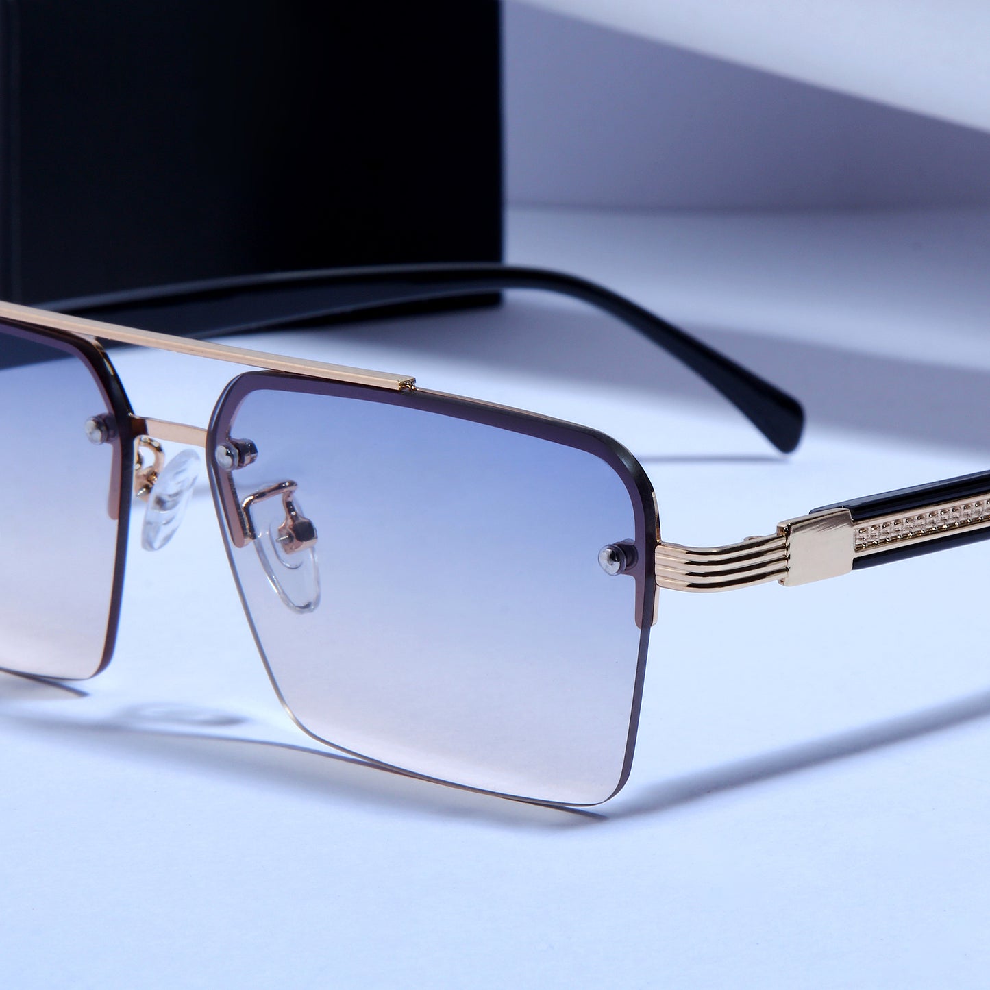 GG2349 Black Peach Gradient Rectangle Sunglasses