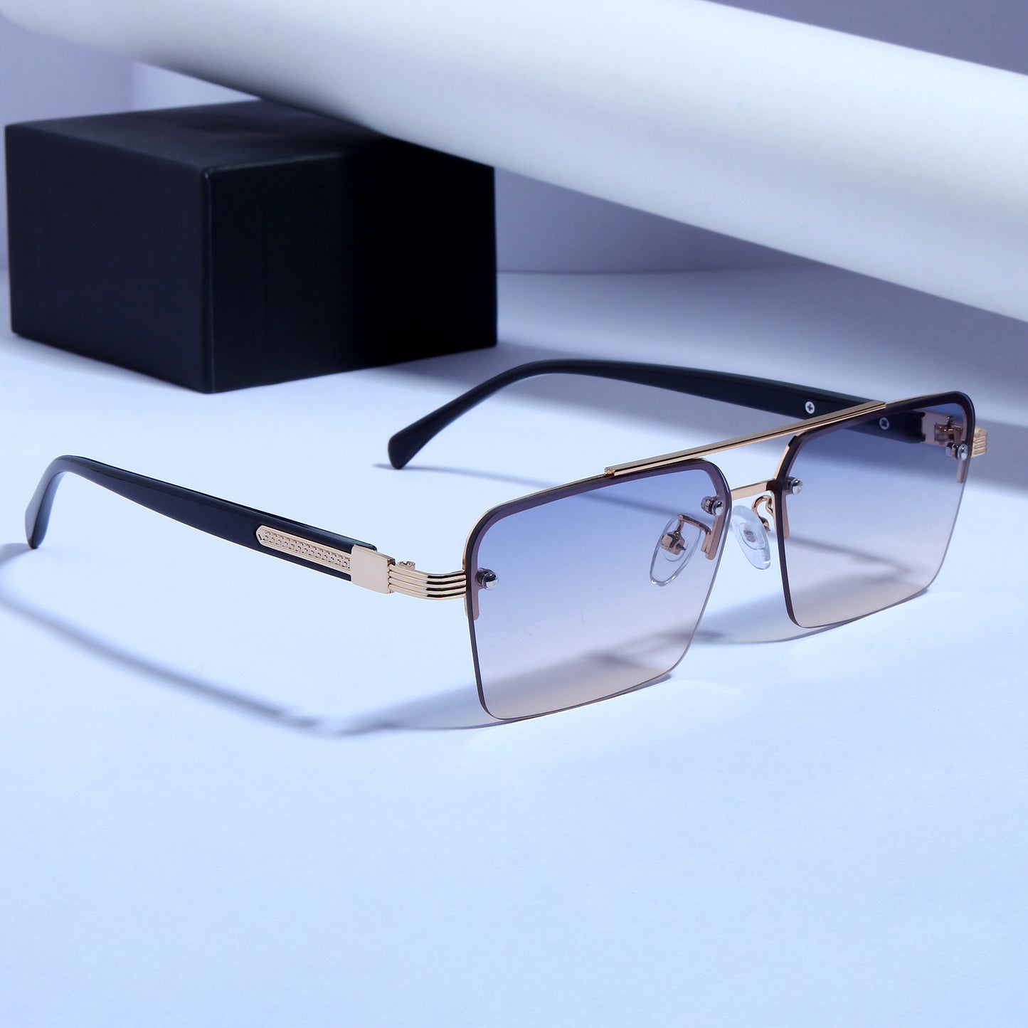 GG2349 Black Peach Gradient Rectangle Sunglasses