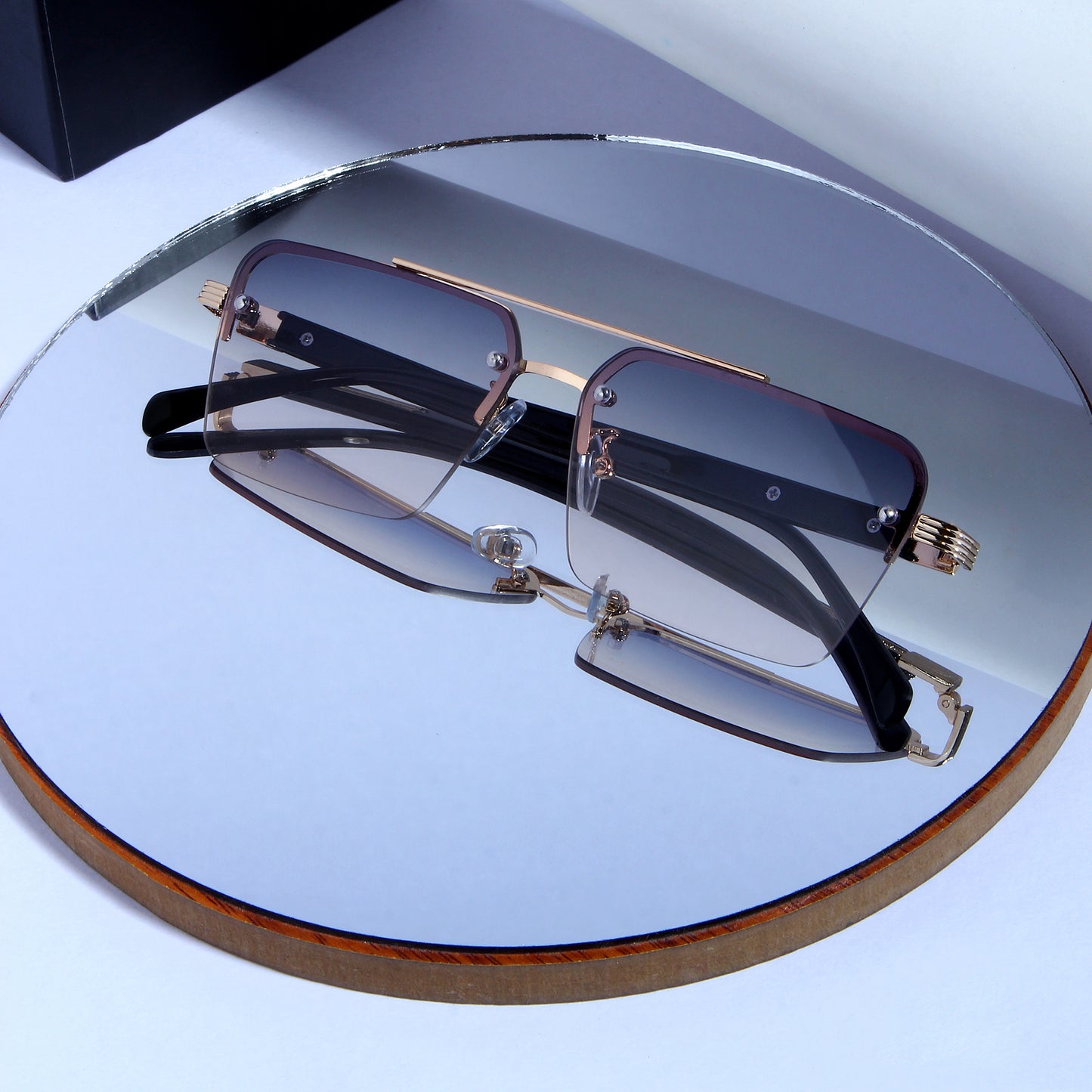 GG2349 Black Peach Gradient Rectangle Sunglasses