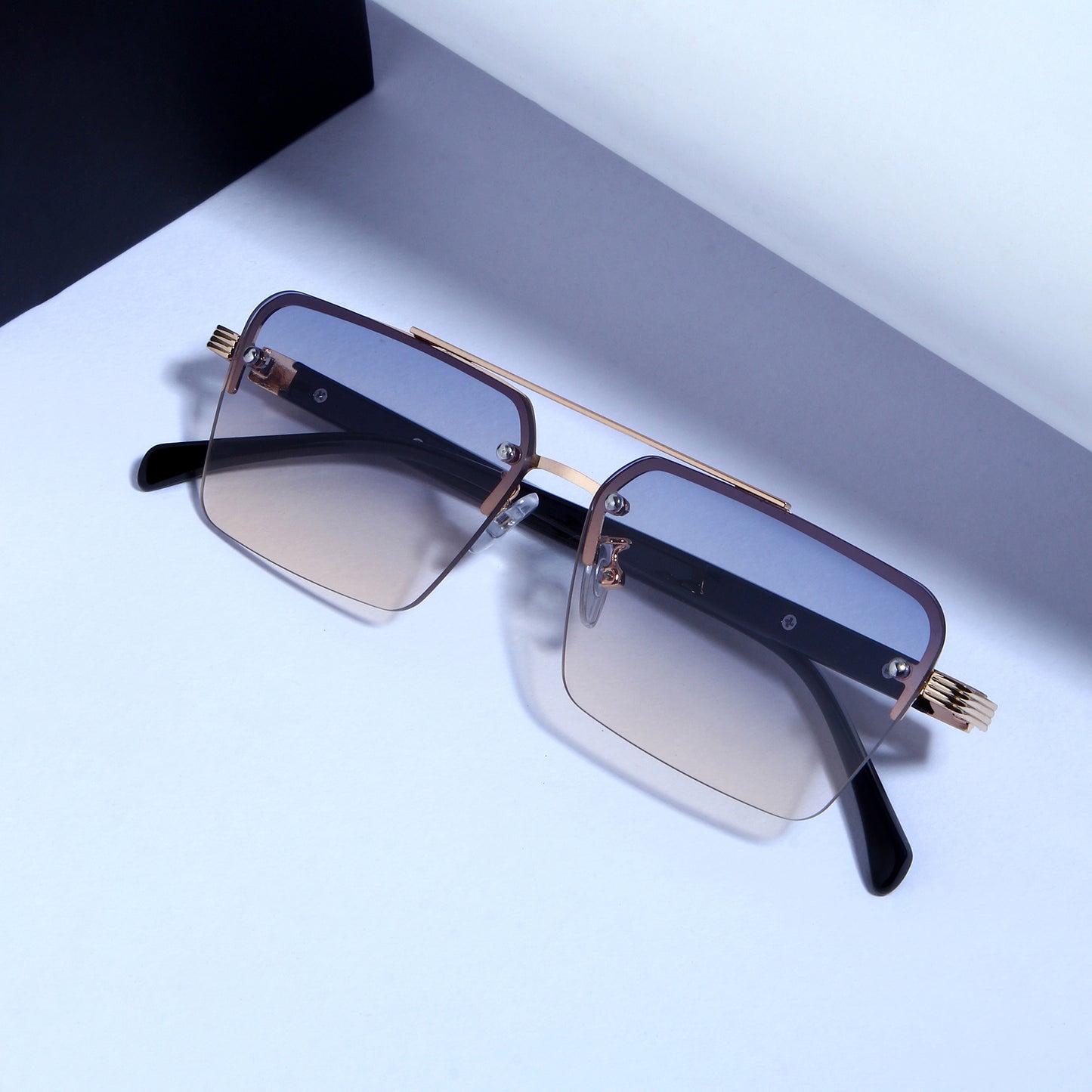GG2349 Black Peach Gradient Rectangle Sunglasses