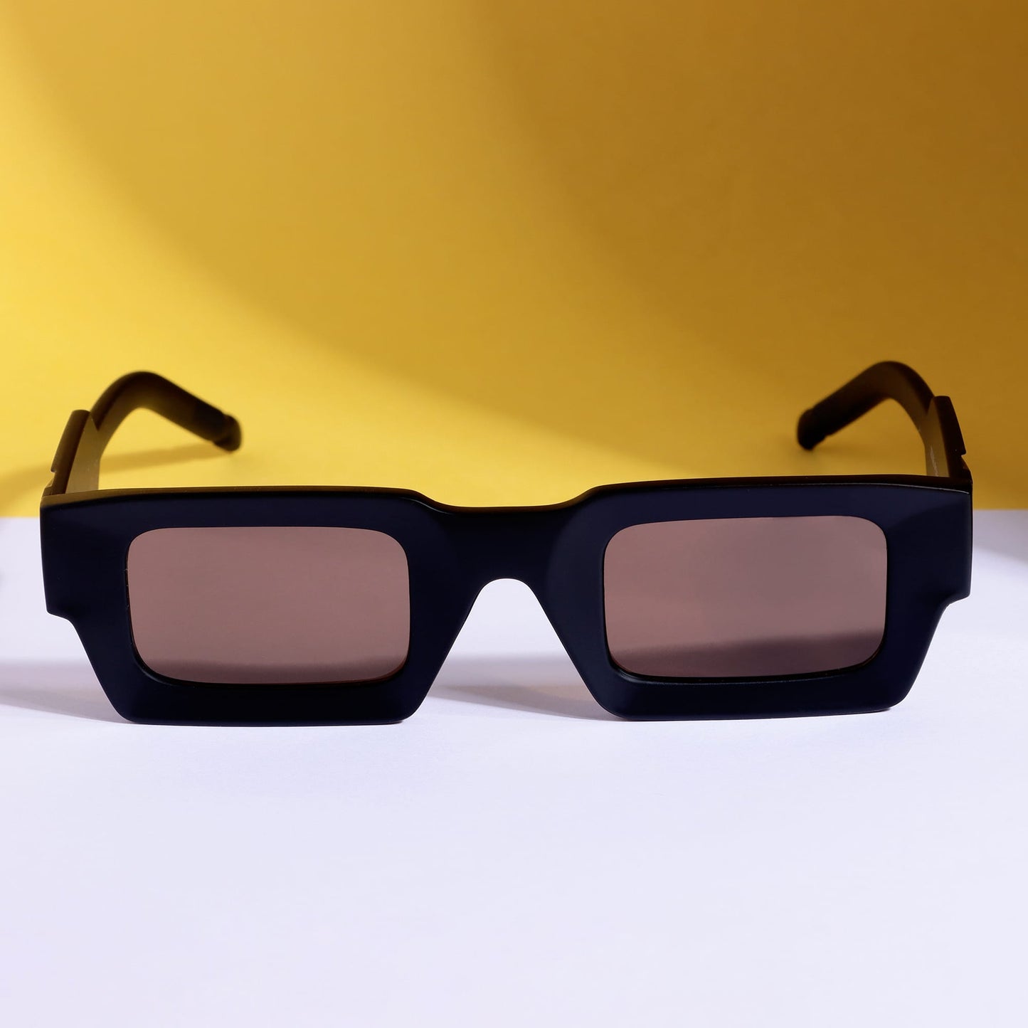Vintage V2 Black Brown Rectangle Sunglasses