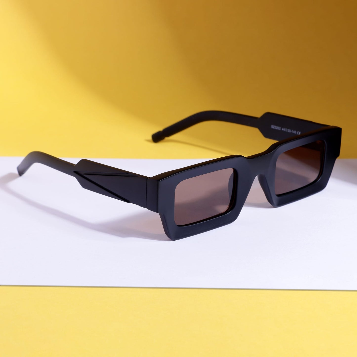 Vintage V2 Black Brown Rectangle Sunglasses