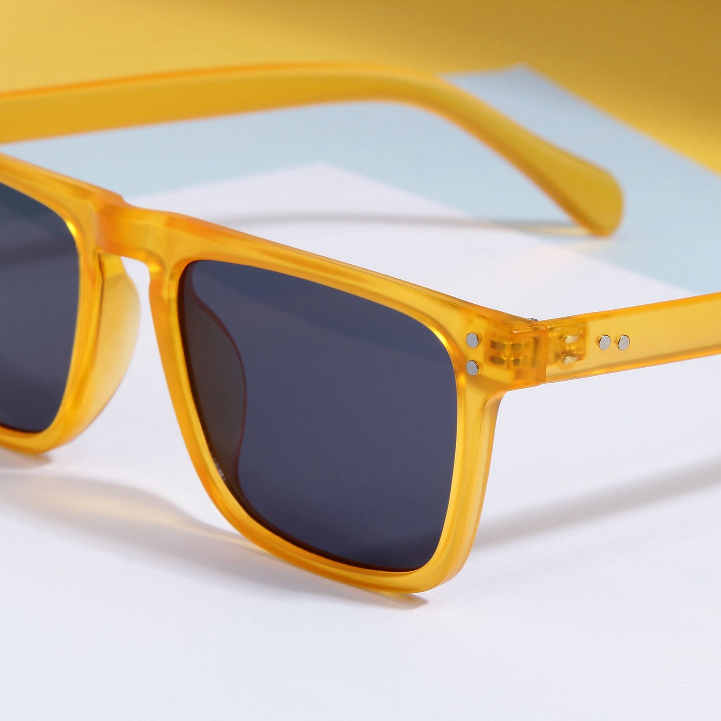Pardon Yellow Black Premium Rectangle Sunglasses