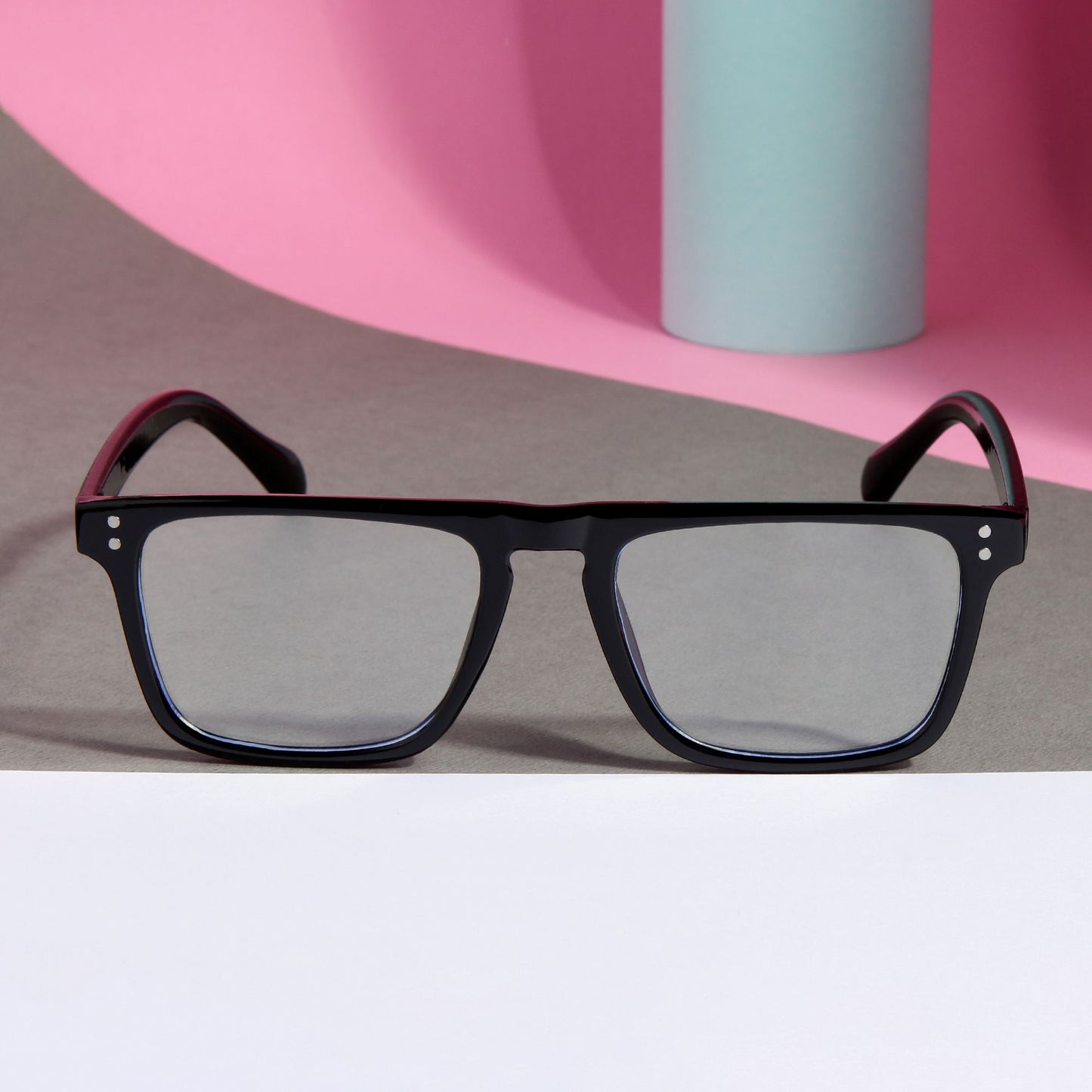 Pardon Black Clear Premium Rectangle Sunglasses
