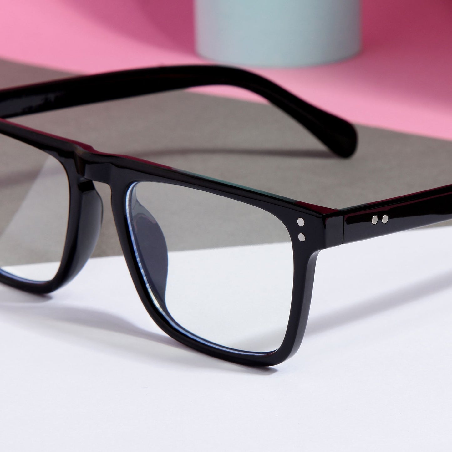 Pardon Black Clear Premium Rectangle Sunglasses