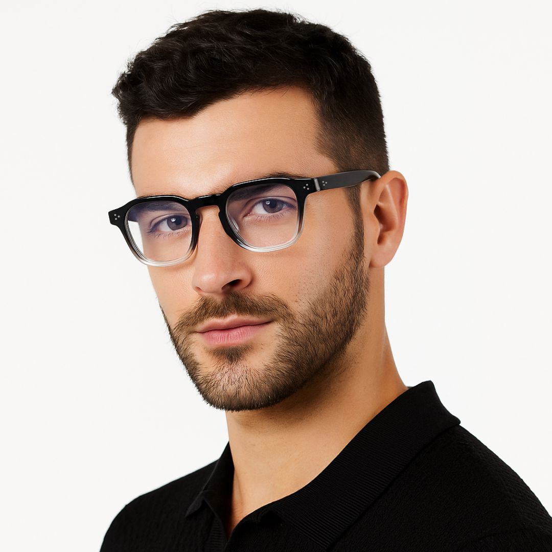 J-Bond Black Tr. Clear Square Sunglasses