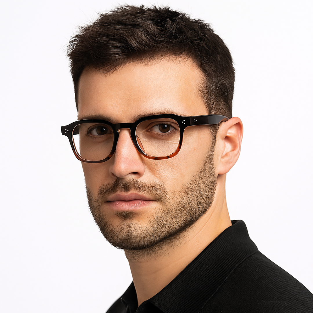 J-Bond Black Tortoise Clear Square Sunglasses