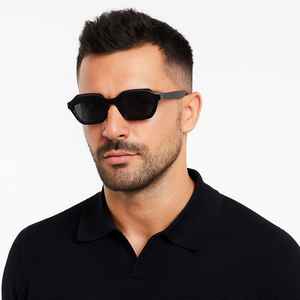 Stellan Full Black Retro Square Sunglasses
