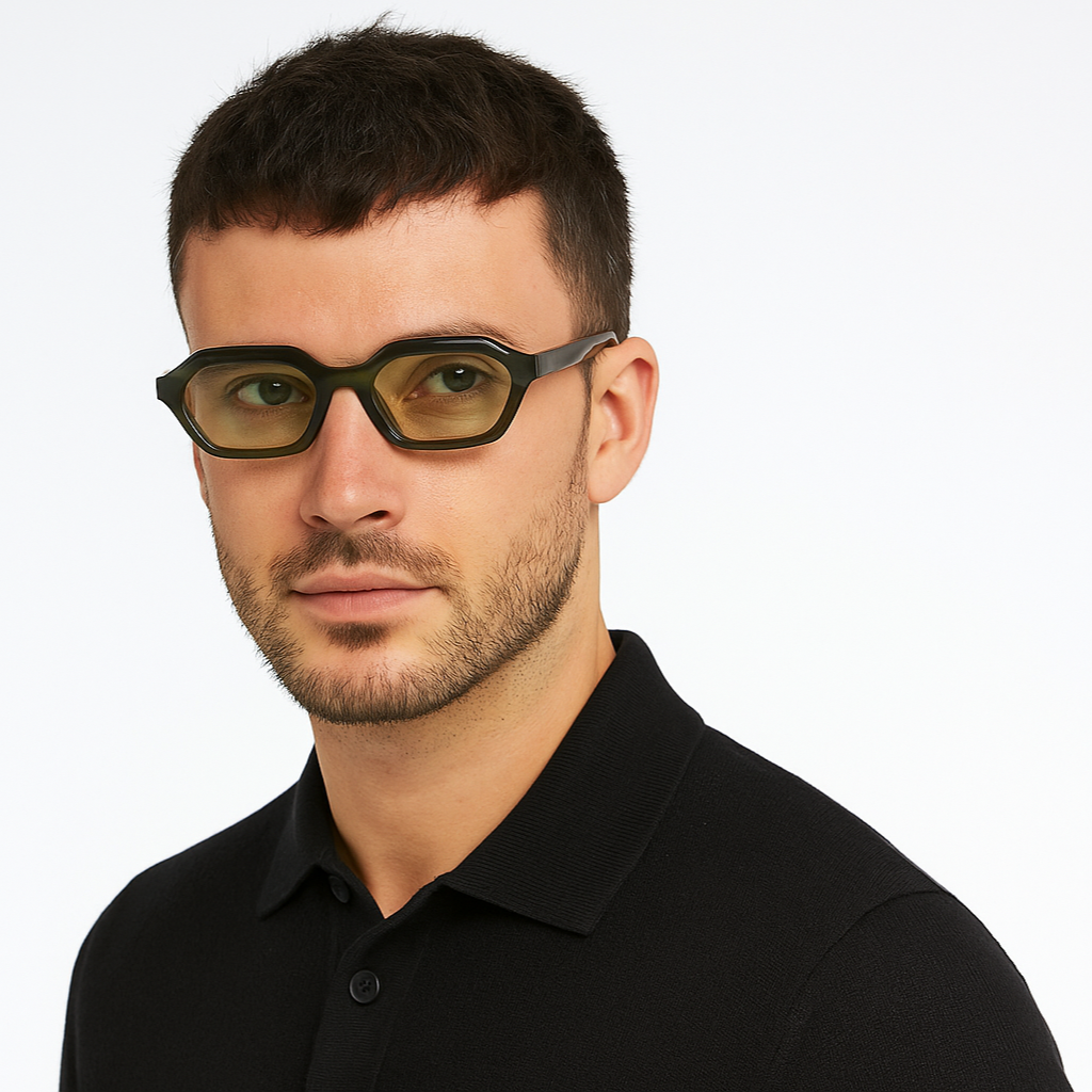 Stellan Light Green Retro Square Sunglasses