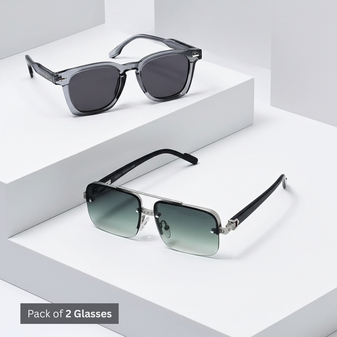 Unisex Combo Pack of 2 Sunglasses