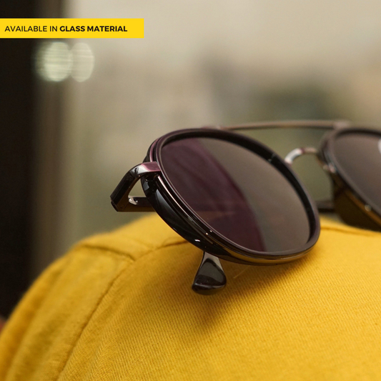 Full Black Metal Frame Round Sunglasses