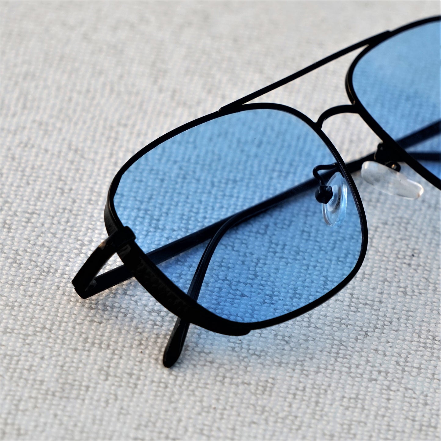 Clement Rectangle Black Blue Sunglasses