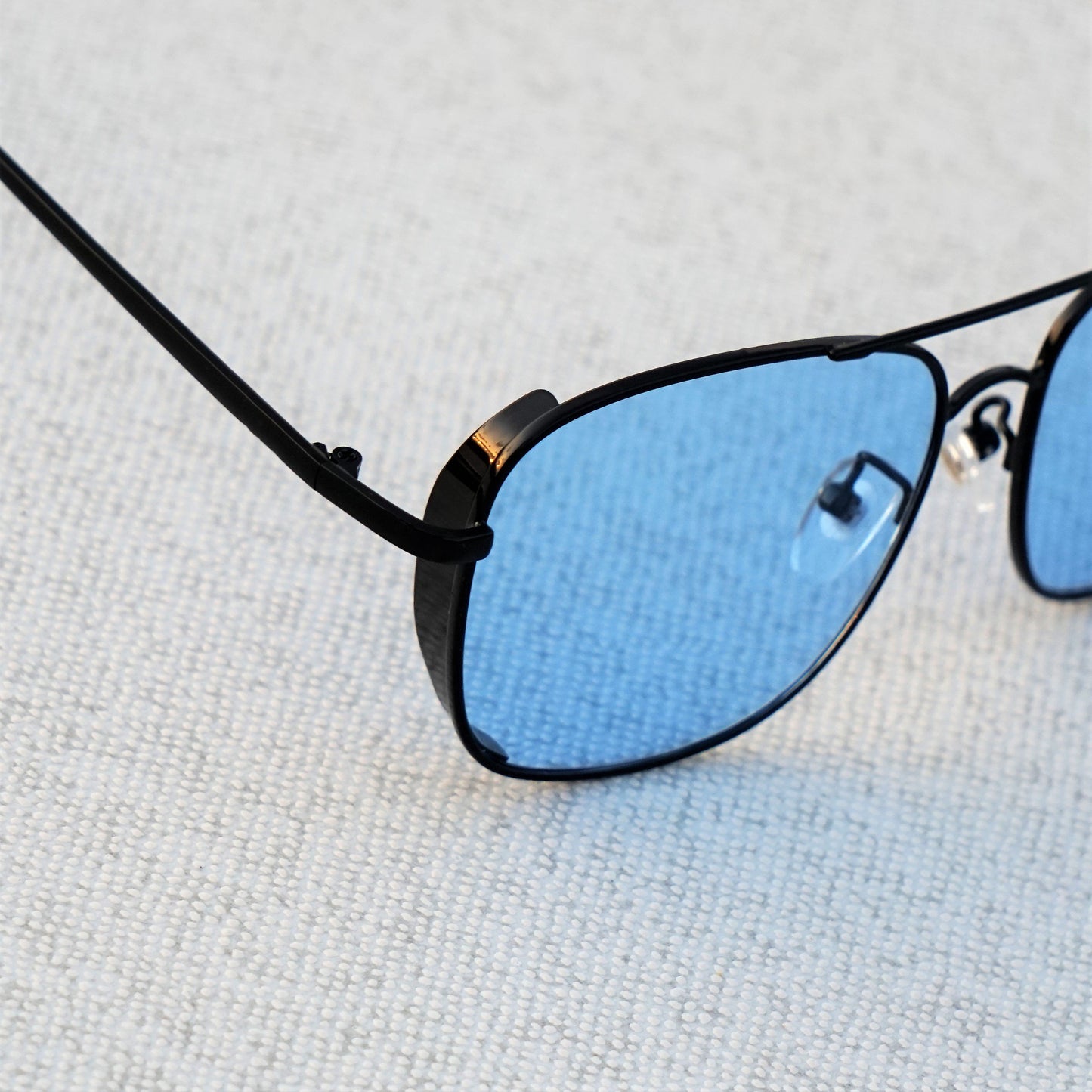 Clement Rectangle Black Blue Sunglasses