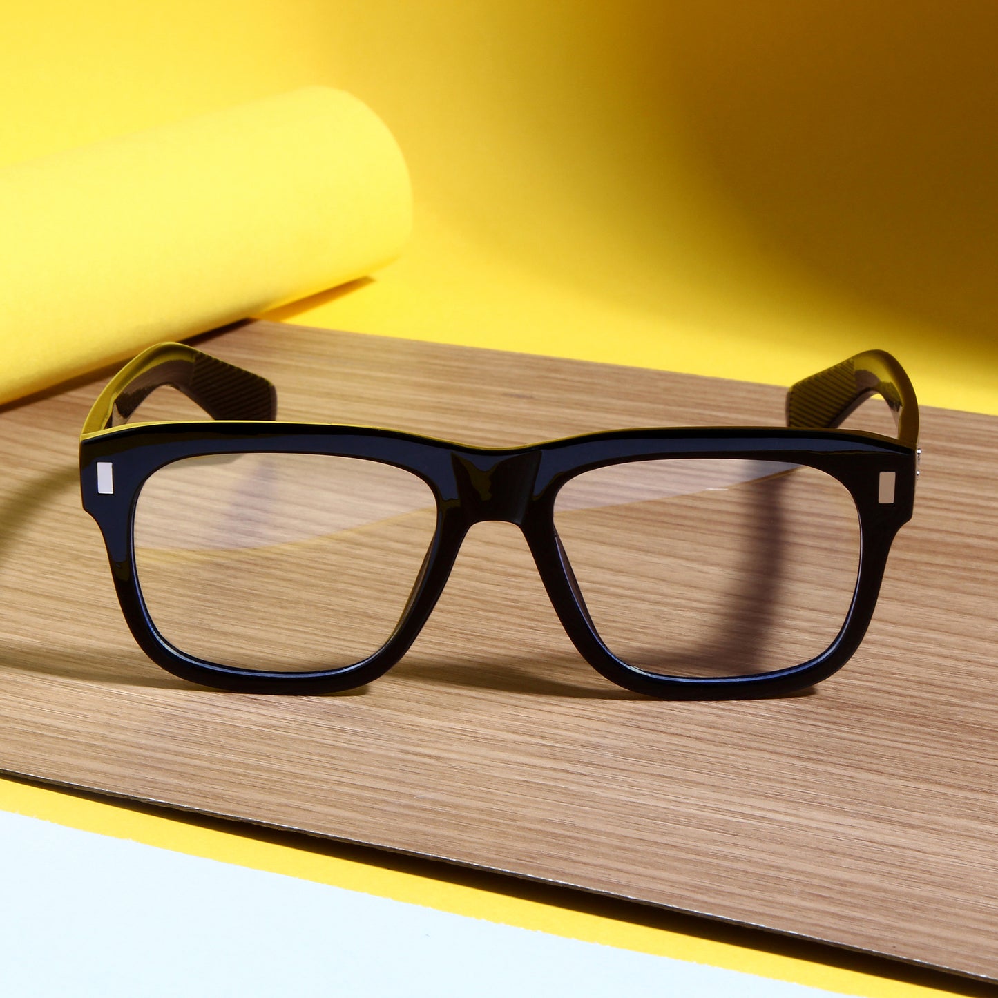 Spider Black Clear Rectangle Sunglasses