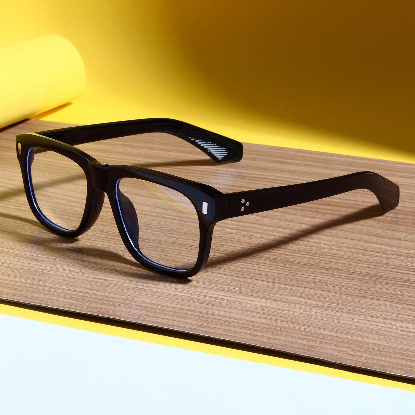 Spider Black Clear Rectangle Sunglasses