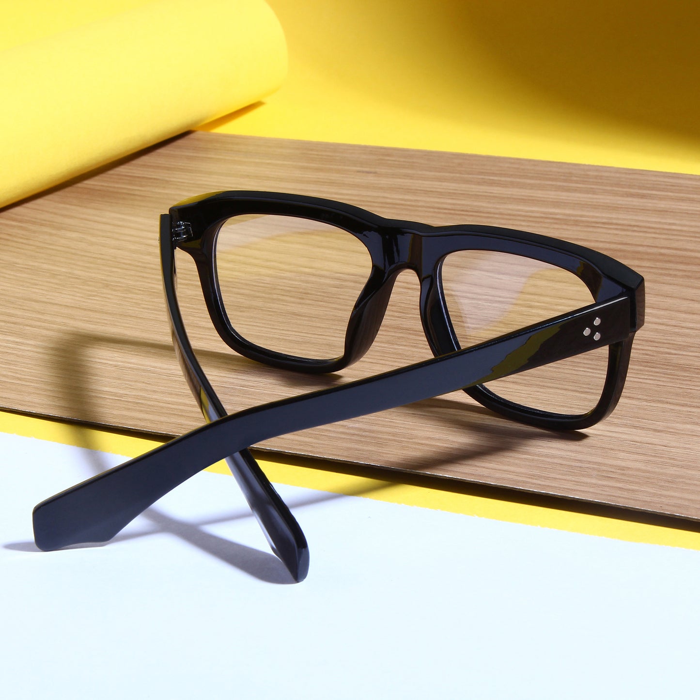 Spider Black Clear Rectangle Sunglasses