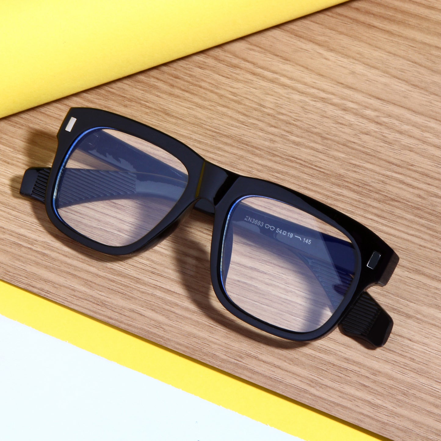 Spider Black Clear Rectangle Sunglasses