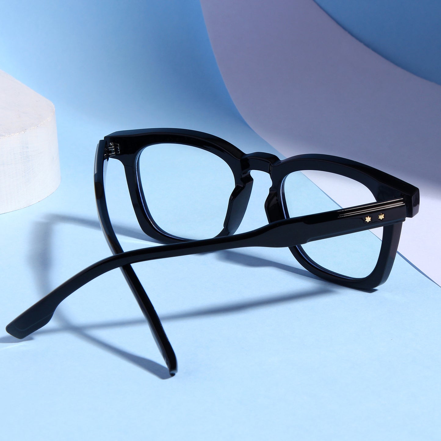 Michel Black Clear Square Sunglasses