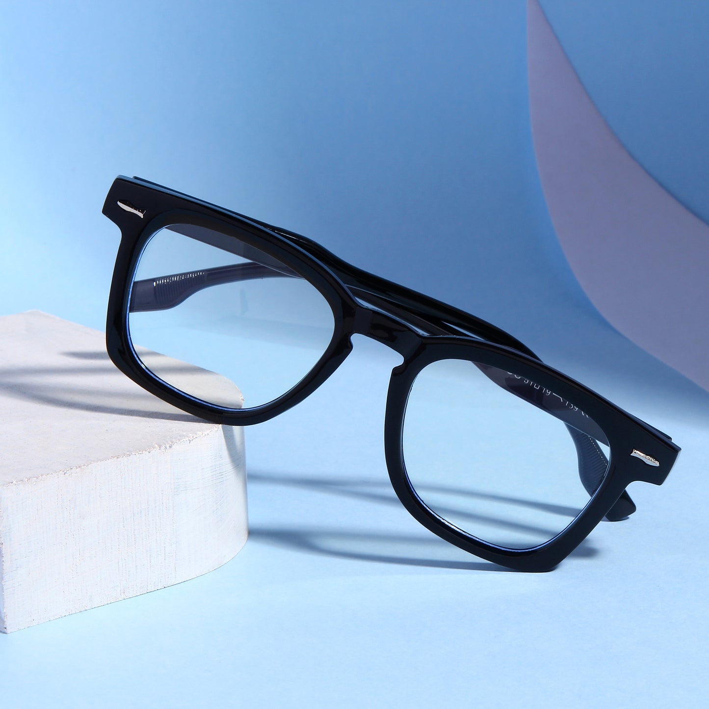 Michel Black Clear Square Sunglasses