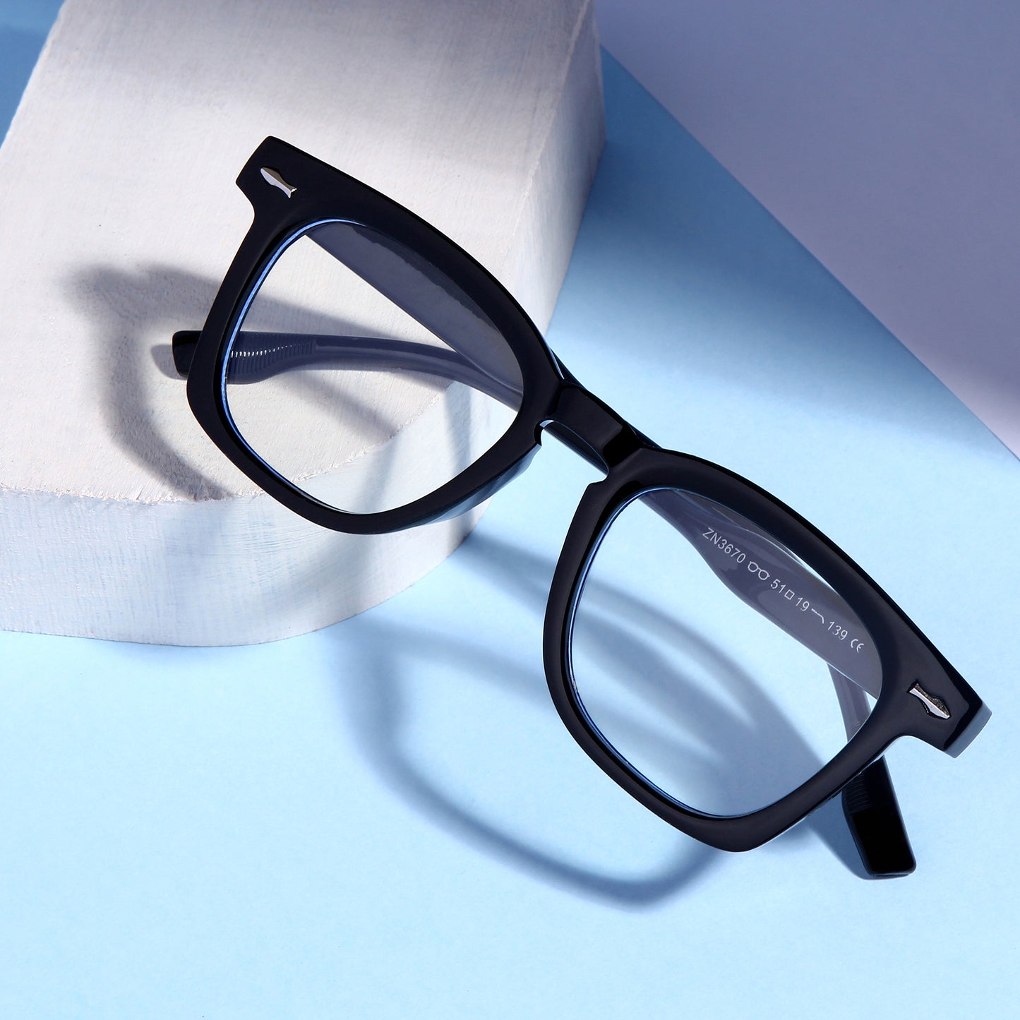 Michel Black Clear Square Sunglasses