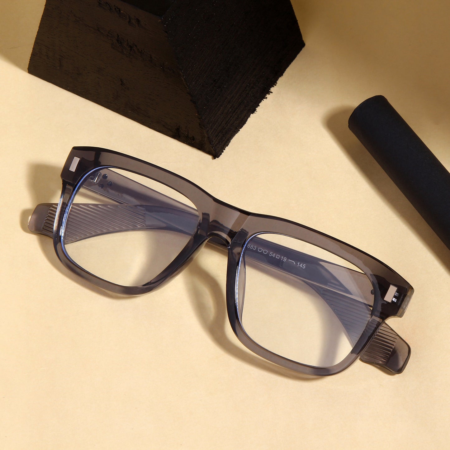 Spider Grey Clear Rectangle Sunglasses