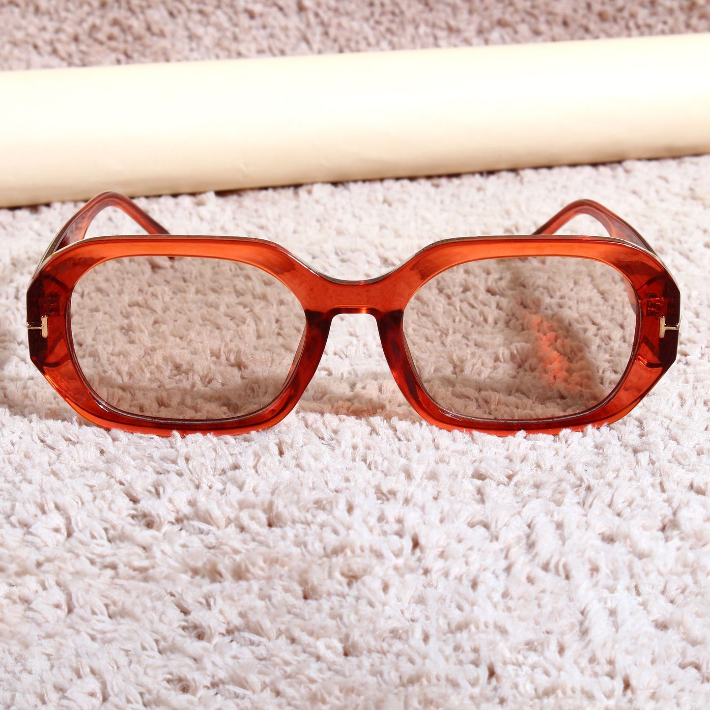 Striker Wine Light Brown Rectangle Sunglasses